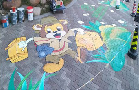 临武夏季画地面彩绘会遇到的问题